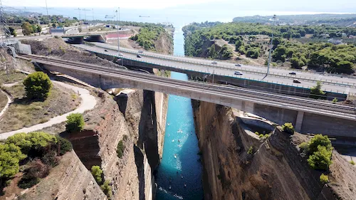 Greece - Stand up paddle surfing (SUP) competition in the Corinth Canal, Peloponnese