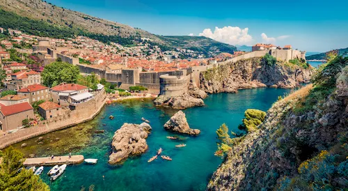 Croatia, Dubrovnik - Picturesque morning view of Fort Bokar