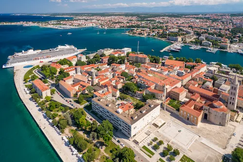 Croatia, Zadar - Beautiful cityscape and historic center in the Dalmatia region. UNESCO World Heritage