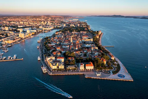 Croatia, Zadar - Old Town with its historic peninsula and Roman architecture