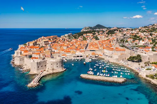 Croatia, Dubrovnik - Old city center on the Adriatic Sea. Historic city in Dalmatia