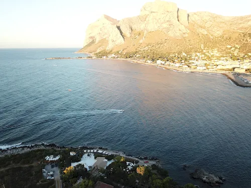 Italy, Palermo - Harbor and waterfront along Sicily's northern coast