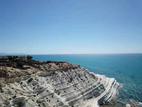 Italy, Scala dei Turchi (Turkish Steps) - White limestone cliffs above the Mediterranean Sea