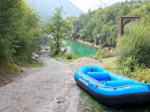 Rafting boat on the Tara River in Montenegro