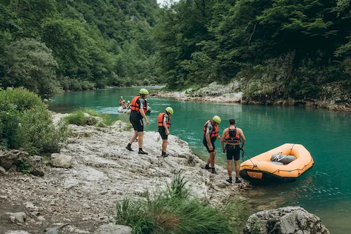 Montenegro, Žabljak - Preparing for rafting on the Tara River