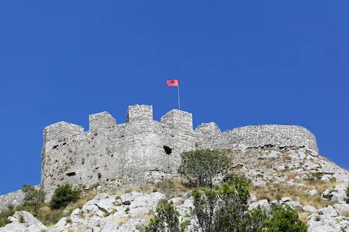Albania, Shkodër - Medieval Rozafa Castle on the hill