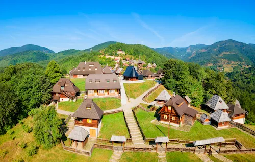 Serbia, Mokra Gora - Kustendorf ethno village (Drvengrad) on Mećavnik Hill