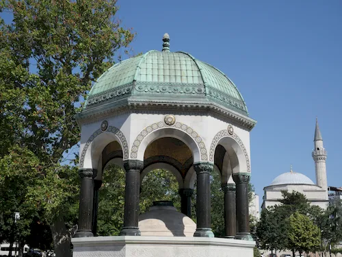 Turkey, Istanbul - Historic Sultan Ahmed Mosque (Sultanahmet Camii)