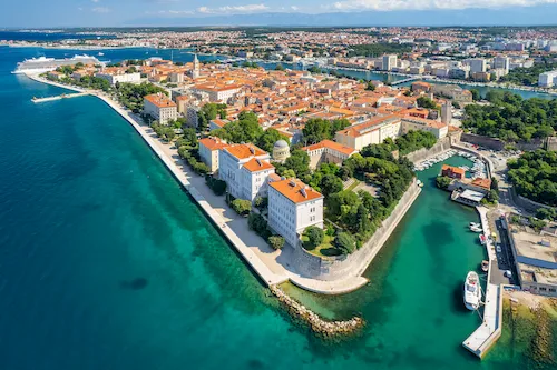 Croatia, Zadar - Beautiful cityscape and historic center in the Dalmatia region. UNESCO World Heritage Site
